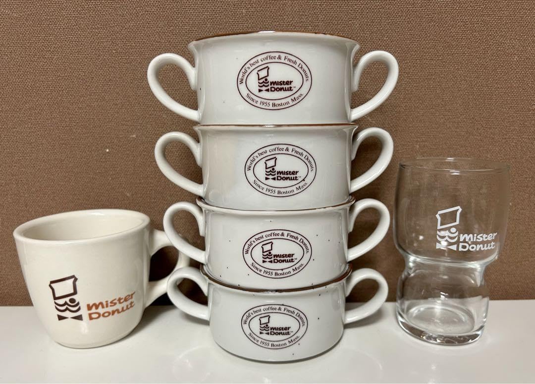 Amazon.co.jp: ミスド スープカップ4客 マグカップ グラス